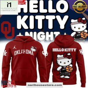Oklahoma Sooners x Hello Kitty Special All Over Print Hoodie Shirt