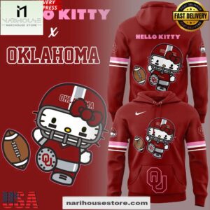 Oklahoma Sooners x Hello Kitty Special All Over Print Hoodie Shirt