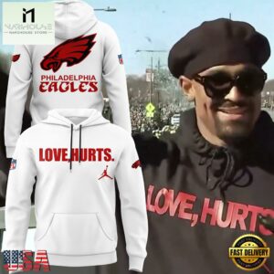 Philadelphia Eagles Special Edition Love Hurts White Hoodie