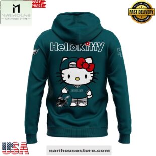 Philadelphia Eagles x Hello Kitty 2025 Green 3D Hoodie Shirt