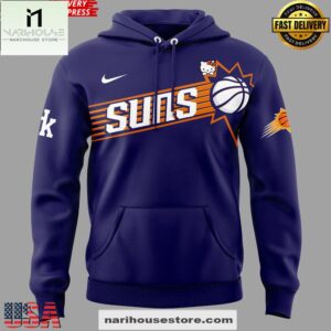 Phoenix Suns Hello Kitty Night 2025 Purple All Over Print Unisex Hoodie