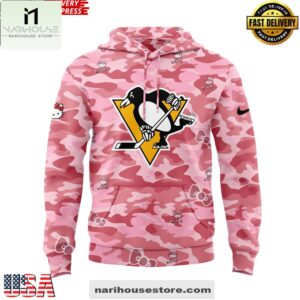 Pittsburgh Penguins Hello Kitty Night Game 2025 All Over Print Unisex Hoodie
