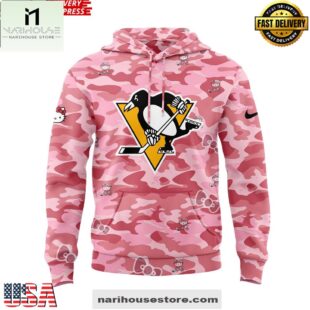 Pittsburgh Penguins Hello Kitty Night Game 2025 All Over Print Unisex Hoodie