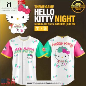 San Diego Padres Hello Kitty Night 2025 Baseball Jersey Shirt
