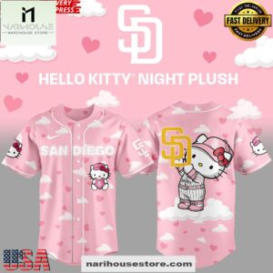 San Diego Padres Hello Kitty Night Plush Edition Baseball Jersey Shirt