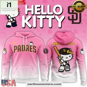 San Diego Padres x Hello Kitty Night 2025 Pink All Over Print Unisex Hoodie