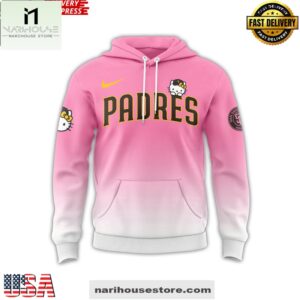 San Diego Padres x Hello Kitty Night 2025 Pink All Over Print Unisex Hoodie