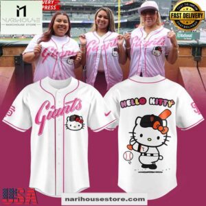 San Francisco Giants x Hello Kitty Special White Baseball Jersey