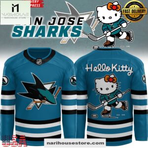 San Jose Sharks X Hello Kitty Special New Design Hockey Jersey