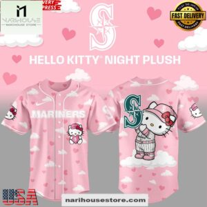 Seattle Mariners Hello Kitty Night Plush Edition Baseball Jersey Shirt