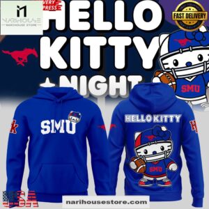 SMU Mustangs x Hello Kitty Night Special All Over Print Hoodie Shirt