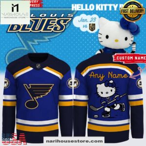 St. Louis Blues Hello Kitty Plush Custom Hockey Jersey