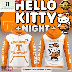 Tennessee Volunteers Basketball x Hello Kitty Night All Over Print Hoodie Shirt