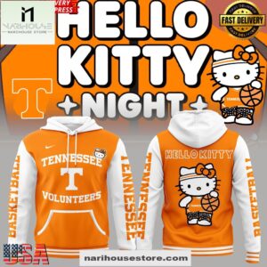 Tennessee Volunteers Men’s Basketball x Hello Kitty Night All Over Print Hoodie Shirt