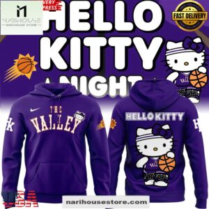 The Valley Phoenix Suns x Hello Kitty Night Purple All Over Print Unisex Hoodie