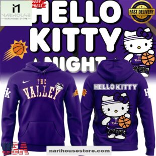 The Valley Phoenix Suns x Hello Kitty Night Purple All Over Print Unisex Hoodie