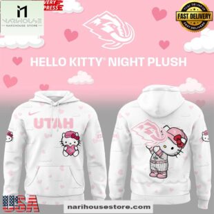Utah Mammoth Hello Kitty Night Plush 2025 3D Hoodie Shirt