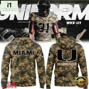 2025 Military Appreciation Miami Hurricanes Football Hoodie