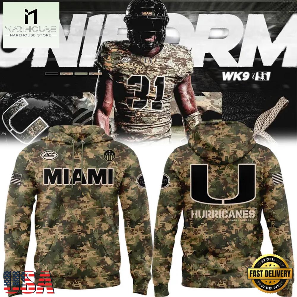2025 Military Appreciation Miami Hurricanes Football Unisex Hoodie Shirt 2025 Military Appreciation Miami Hurricanes Football Unisex Hoodie Shirt