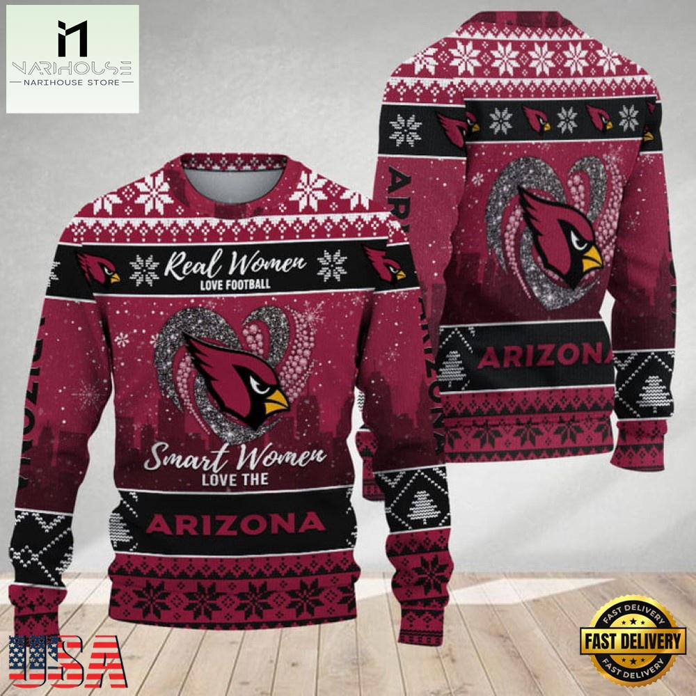 NFL  Arizona Cardinals Real Women Love Football 2025 Ugly Xmas Sweater NFL  Arizona Cardinals Real Women Love Football 2025 Ugly Xmas Sweater