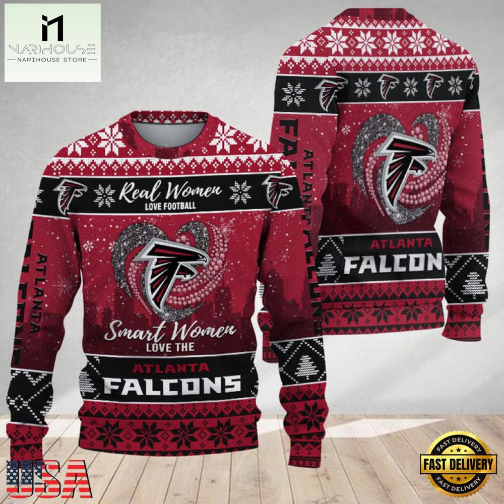 NFL  Atlanta Falcons Real Women Love Football 2025 Ugly Xmas Sweater NFL  Atlanta Falcons Real Women Love Football 2025 Ugly Xmas Sweater