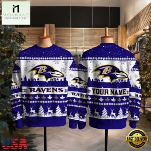 Baltimore Ravens NFL Snow Ugly Christmas Sweater