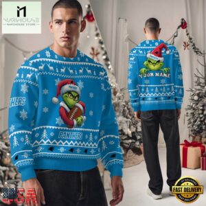 Carolina Panthers NFL Team Color Grinch Ugly Christmas Sweater