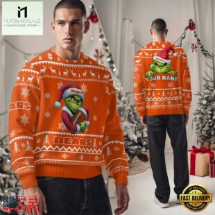 Chicago Bears NFL Team Color Grinch Ugly Christmas Sweater