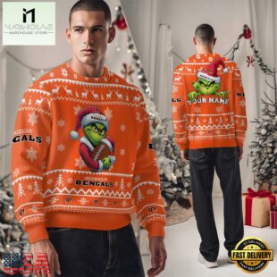 Cincinnati Bengals NFL Team Color Grinch Ugly Christmas Sweater