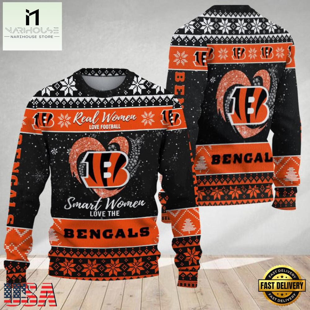 NFL  Cincinnati Bengals Real Women Love Football 2025 Ugly Xmas Sweater NFL  Cincinnati Bengals Real Women Love Football 2025 Ugly Xmas Sweater