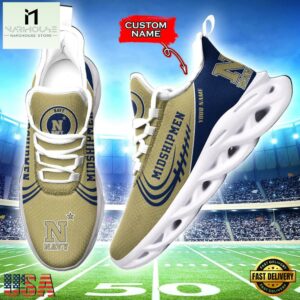 Custom Name Navy Midshipmen NCAA Max Soul Shoes For Fans