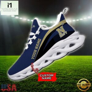Custom Name Navy Midshipmen NCAA Team Max Soul Shoes For Fans