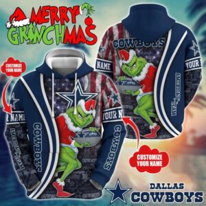 Dallas Cowboys NFL Merry Grinchmas 2025 All Over Print Hoodie