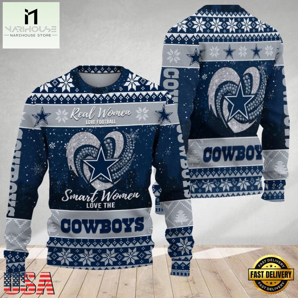 NFL  Dallas Cowboys Real Women Love Football 2025 Ugly Xmas Sweater NFL  Dallas Cowboys Real Women Love Football 2025 Ugly Xmas Sweater