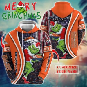 Denver Broncos NFL Merry Grinchmas 2025 All Over Print Hoodie