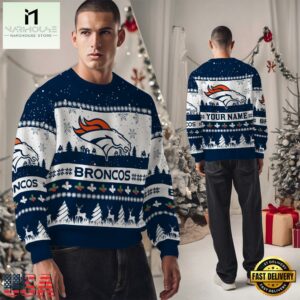 Denver Broncos NFL Snow Ugly Christmas Sweater