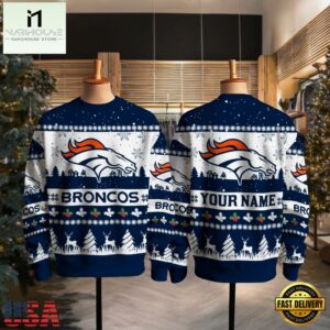 Denver Broncos NFL Snow Ugly Christmas Sweater