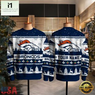 Denver Broncos NFL Snow Ugly Christmas Sweater