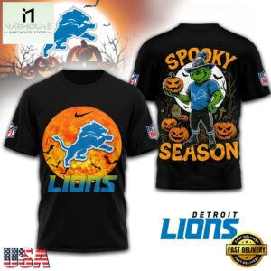 Detroit Lions NFL Spooky Season Halloween 3D Shirt