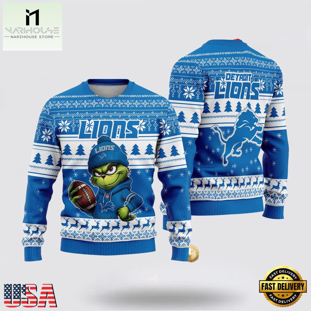 Detroit Lions NFL The Grinch 2025 Ugly Xmas Sweater Detroit Lions NFL The Grinch 2025 Ugly Xmas Sweater