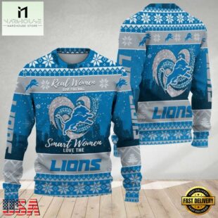 Detroit Lions Real Women Love Football Ugly Christmas Sweater