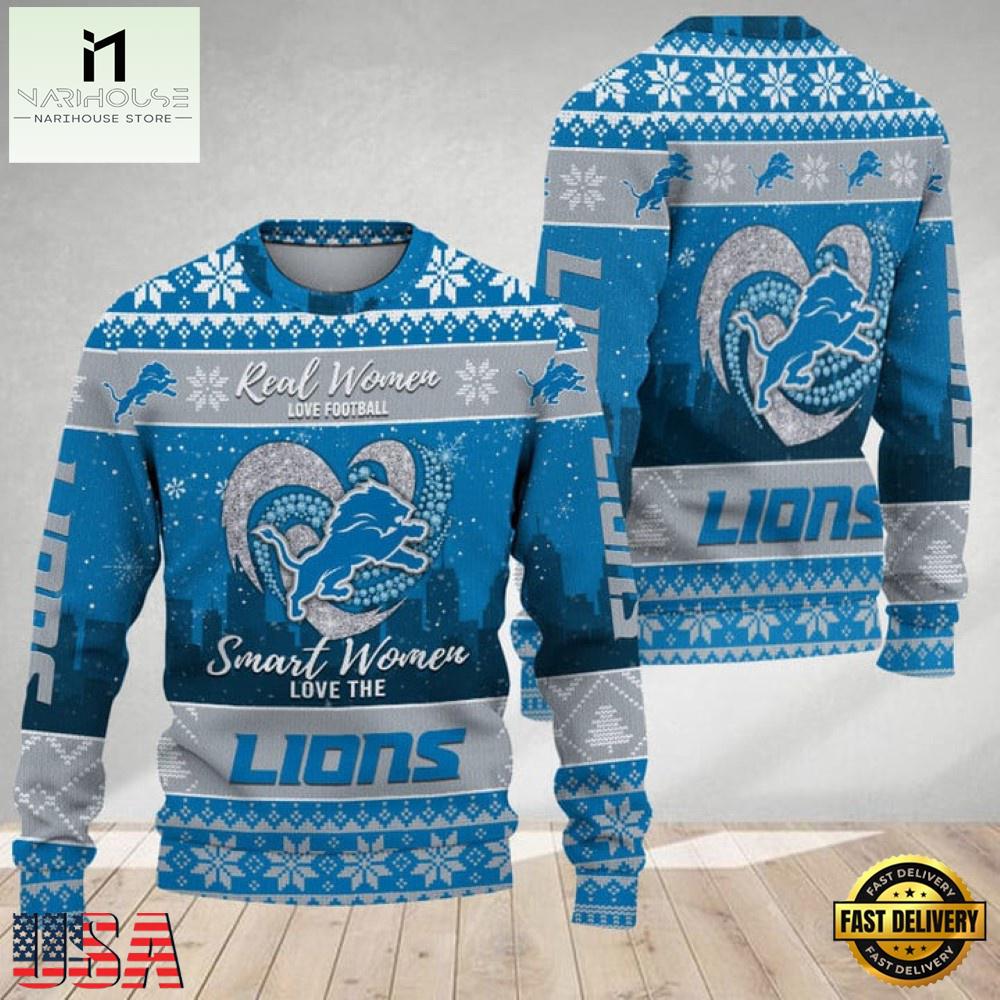 NFL  Detroit Lions Real Women Love Football 2025 Ugly Xmas Sweater NFL  Detroit Lions Real Women Love Football 2025 Ugly Xmas Sweater