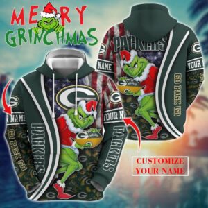 Green Bay Packers NFL Merry Grinchmas 2025 All Over Print Hoodie