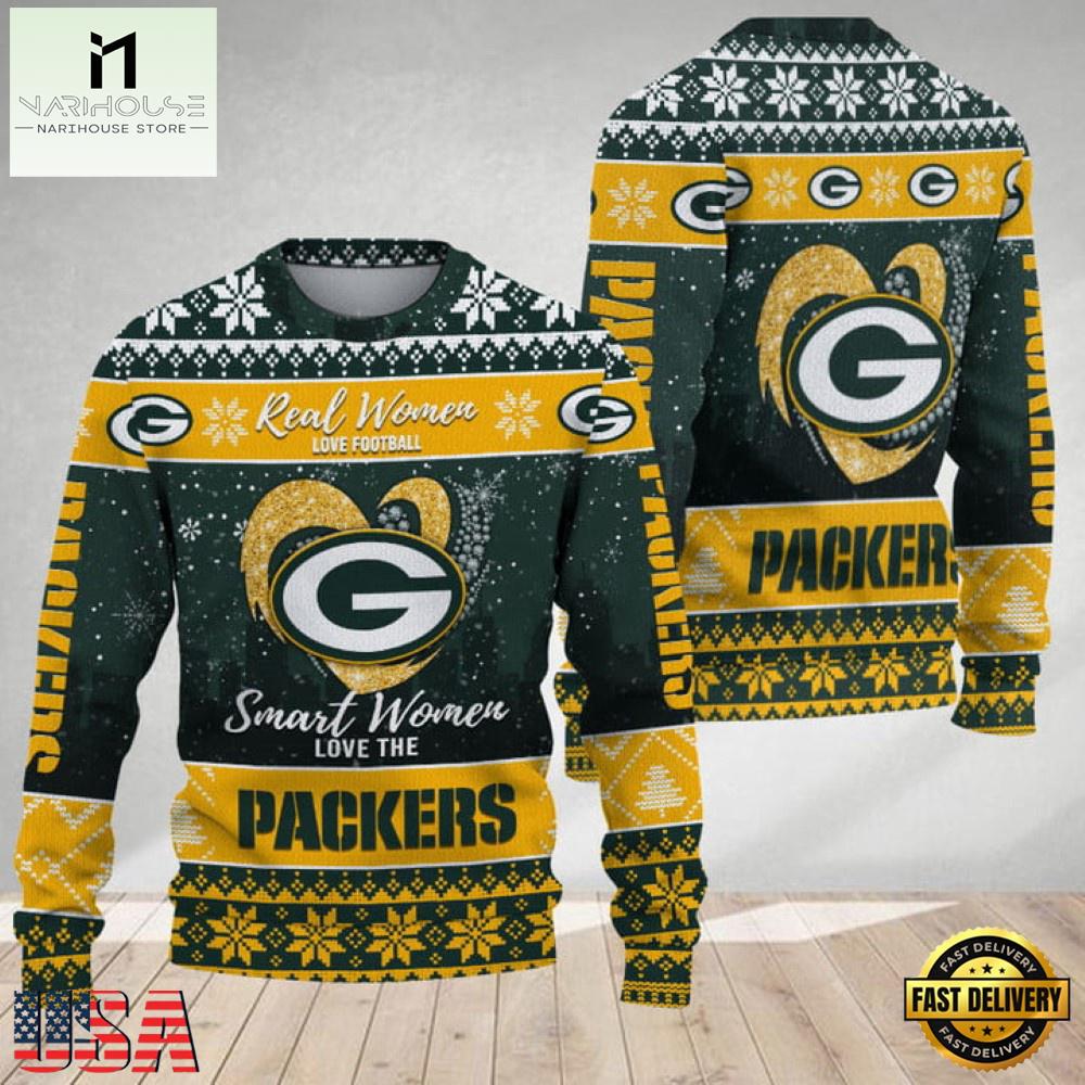 NFL  Green Bay Packers Real Women Love Football 2025 Ugly Xmas Sweater NFL  Green Bay Packers Real Women Love Football 2025 Ugly Xmas Sweater