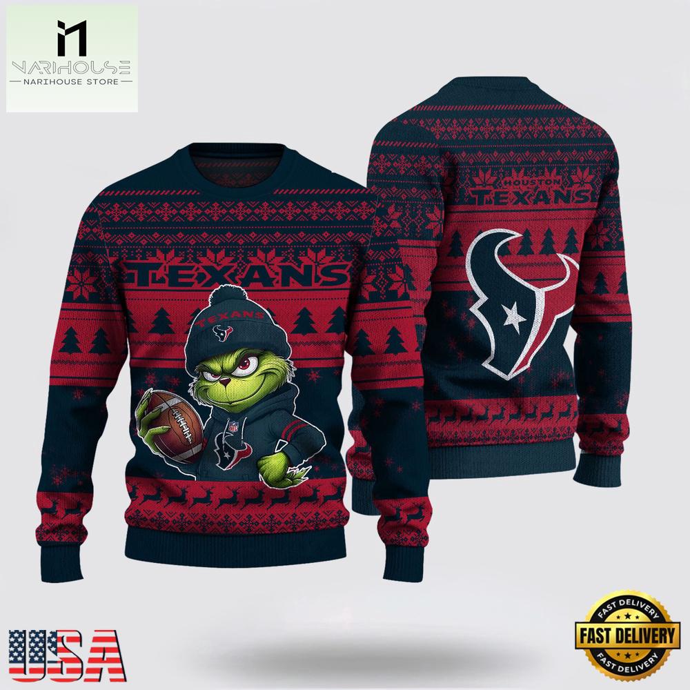 Houston Texans NFL The Grinch 2025 Ugly Xmas Sweater Houston Texans NFL The Grinch 2025 Ugly Xmas Sweater