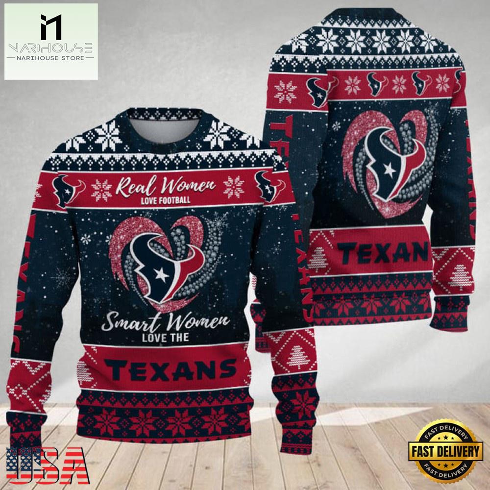 NFL  Houston Texans Real Women Love Football 2025 Ugly Xmas Sweater NFL  Houston Texans Real Women Love Football 2025 Ugly Xmas Sweater