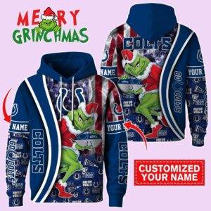 Indianapolis Colts NFL Merry Grinchmas 2025 All Over Print Hoodie