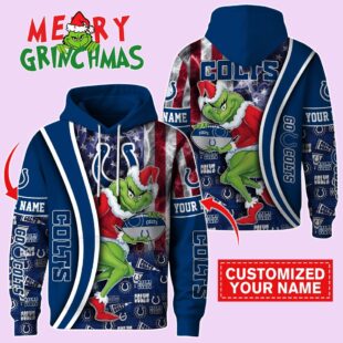 Indianapolis Colts NFL Merry Grinchmas 2025 All Over Print Hoodie