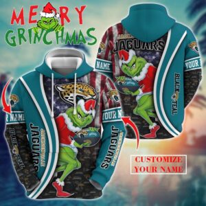 Jacksonville Jaguars NFL Merry Grinchmas 2025 All Over Print Hoodie