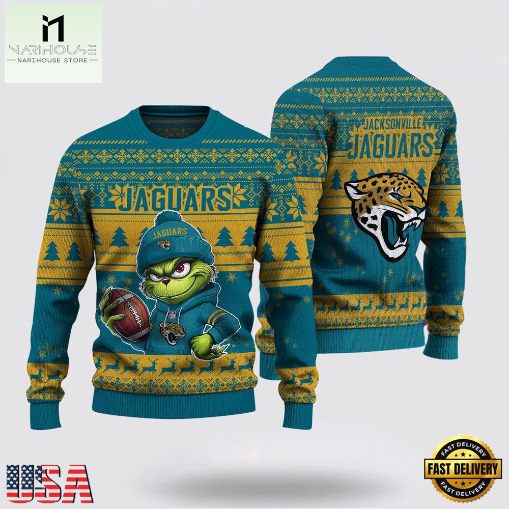 Jacksonville Jaguars NFL The Grinch 2025 Ugly Xmas Sweater Jacksonville Jaguars NFL The Grinch 2025 Ugly Xmas Sweater
